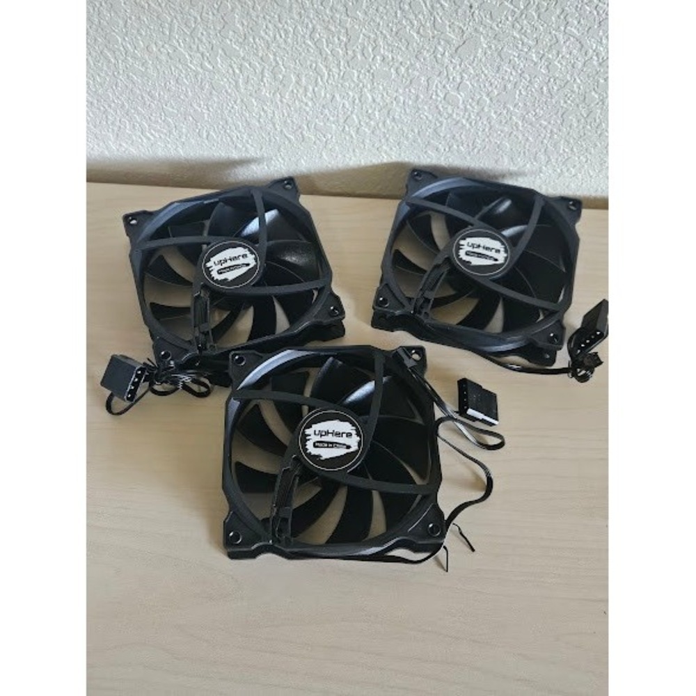 upHere Case Fan 3-Pack Black High Airflow Desktop Cooling